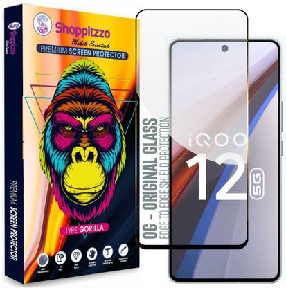Shoppitzzo Edge To Edge Tempered Glass for iOOO 12 5G (6.78 Inch)D**DuraGlass**Millitary Grade-Anti Explosion-Tempered Glass/Full Screen Coverage-Edge to Edge/9H Hardness/With Easy Installation Kit