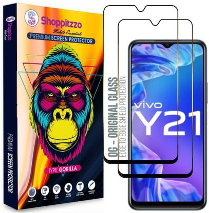 Shoppitzzo Edge To Edge Tempered Glass for Vivo Y21/Y21A/Y21i/Y21T(6.56 Inch)