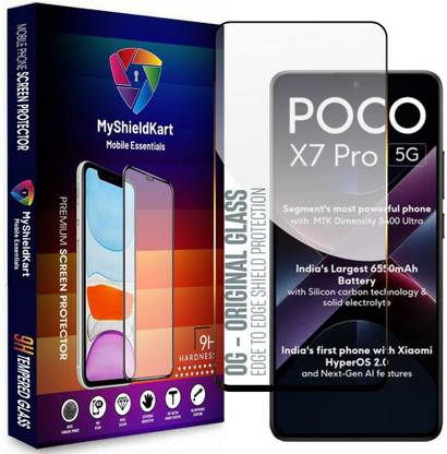 MyShieldKart Edge To Edge Tempered Glass for Poco X7 Pro 5G(6.67 Inch)**DuraGlass**Millitary Grade-Anti Explosion-Tempered Glass/Full Screen Coverage-Edge to Edge/9H Hardness/With Easy Installation Kit