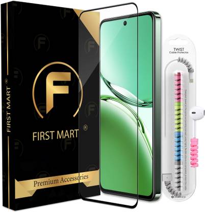 FIRST MART Edge To Edge Tempered Glass for OPPO F27 5G, OPPO F27 5G, F27, OG Tempered Glass with Cable Protector
