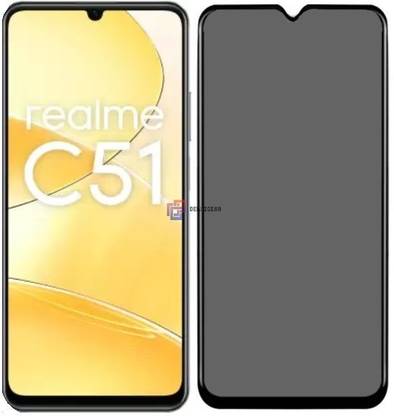 TELESHIELD Edge To Edge Tempered Glass for Realme C51, DelhiGear Glass, Privacy Screen Protector, Privacy Tempered Glass, Screen Guard, Mobile Glass