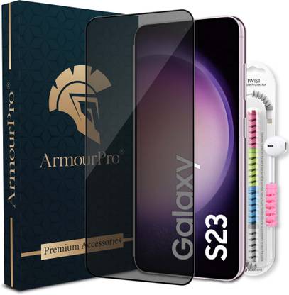 ArmourPro Edge To Edge Tempered Glass for Samsung Galaxy S23 5G, Samsung Galaxy S22 5G, Samsung S23 5G, Samsung S23, 1 Nos. Privacy Anti Spy Glass With 1 Nos. Cable Protector