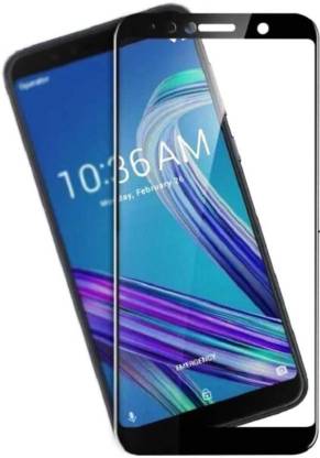 NaturalBuy Edge To Edge Tempered Glass for Zenfone Max Pro M1-9H Hardness, precise laser cut, 2.5D rounded edges, HD Clarity, Bubble free adhesive and easy to install