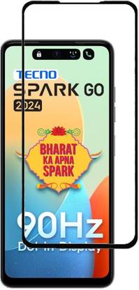 NaturalBuy Edge To Edge Tempered Glass for Tecno Spark Go 2024-Oleophobic Coating has antifingerprint property, and is much less fingerprint attractive than average glass., Can be wiped easily (with Easy Installation Kit)