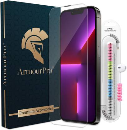 ArmourPro Edge To Edge Tempered Glass for Apple iPhone 13 Pro Max, iPhone 13 Pro Max, iPhone 14 Plus, Clear Boderless Cable Protector