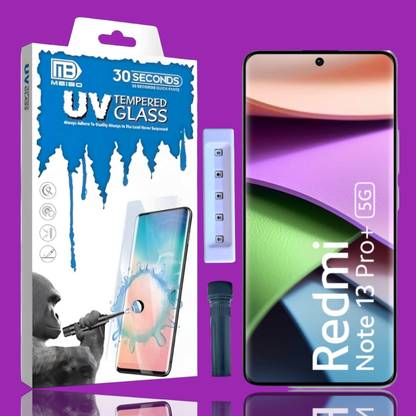 KadWaniya Edge To Edge Tempered Glass for Xiaomi 13 Pro Plus, Xiaomi 13 Pro+ 5G, Meibo Series 3D Curved (30 Seconds Quick Paste) High Quality UV Liquide Glue Glass with Easy Installation Kit-624