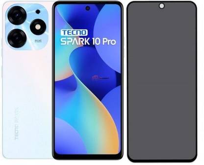 TELESHIELD Edge To Edge Tempered Glass for Tecno Spark 10 Pro, DelhiGear Glass, Privacy Screen Protector, Privacy Tempered Glass, Screen Guard, Mobile Glass