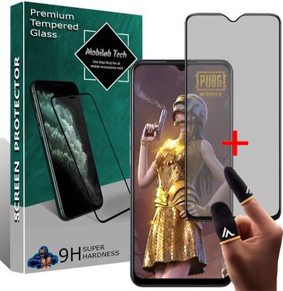 Mobilab Tech Edge To Edge Tempered Glass for Poco M3, Micromax IN 1B, Oppo F11, Vivo U20, Realme X2 Pro, Redmi Note 8 Pro, Oneplus 7T Matte Flexible With Finger Sleeves