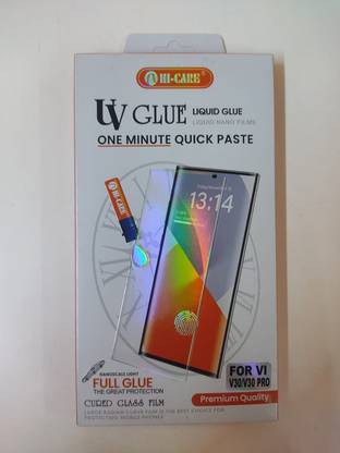 HiCare Edge To Edge Tempered Glass for V30, V30 pro, UV Curved Screen Protector With Easy Installation Kit
