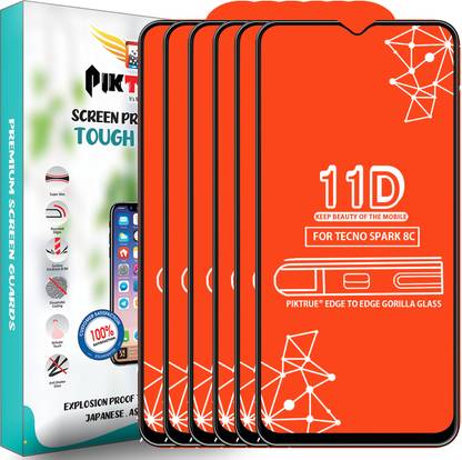 PikTrue Edge To Edge Tempered Glass for Tecno Spark 8C