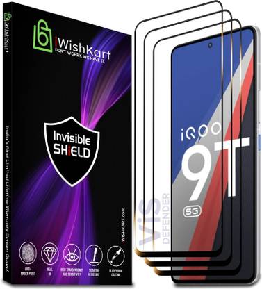 iWishKart Edge To Edge Tempered Glass for IQOO 9T 5G, vivo iQOO 11 5g, iQOO9T, iQOO11, iq 9 t / 11, Gorilla Militry Glass