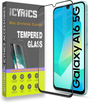 ICYNICS Edge To Edge Tempered Glass for Samsung Galaxy A16 5G, Anti-Fingerprint, Waterproof, Oil-resistant, Bubble-Free, Anti-Static, Scratch Resistant Full Coverage with Wooden box to ensure safety