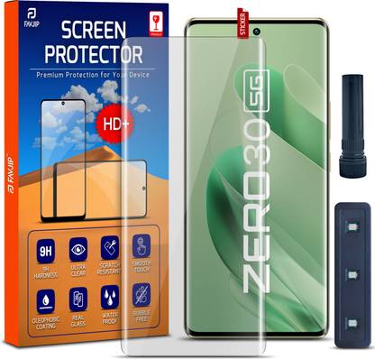 KadWaniya Edge To Edge Tempered Glass for Infinix Zero 30 5G, 3D Curved UV Liquide Glue Glass with Easy Installation Kit