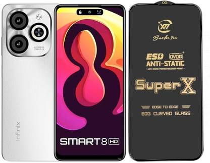 TELESHIELD Edge To Edge Tempered Glass for Infinix Smart 8 HD, SUPER X, ESD Glass, Protector, Tempered Glass, Screen Guard, Glass