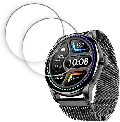 SOMTONE Edge To Edge Tempered Glass for boAt Lunar Connect Ace 1.43 inc SMARTWATCH SCREEN GUARD