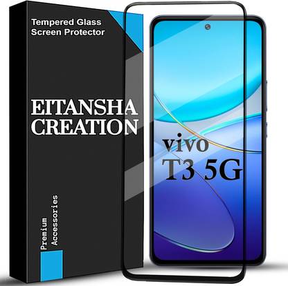 EITANSHA CREATION Edge To Edge Tempered Glass for Vivo T3 5G, Vivo T3