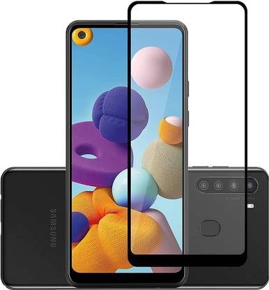 NaturalBuy Edge To Edge Tempered Glass for Samsung Galaxy A21-Screen Protector Full HD Quality Tempered Glass Anti-Scratch Edge to Edge Coverage with Easy Installation Kit
