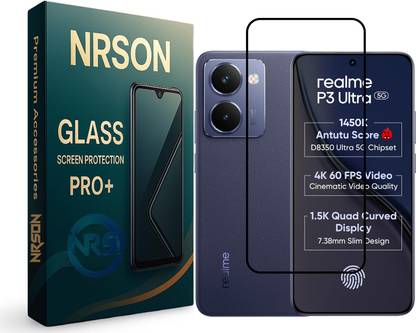 NRSON Edge To Edge Tempered Glass for Realme P3 Ultra 5G, with Easy Self Installation Kit
