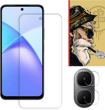 ARBAN Edge To Edge Tempered Glass for Infinix Smart 10 4G Tempered Screen Protector | Anti-Scratch | Edge to Edge Full Coverage | 9H Hardness ( 1 FRONT SCREEN GUARD + 1 CAMERA LENS PROTECTOR + 1 FREE BACK EMBOSSED SKIN001 )