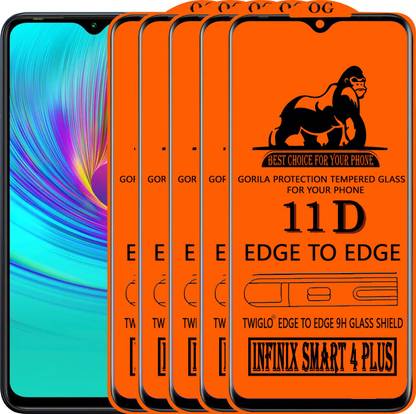 TWIGLO Edge To Edge Tempered Glass for INFINIX SMART 4 PLUS