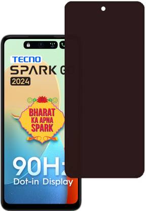 SPRITZEN Edge To Edge Tempered Glass for Tecno Spark Go 2024, privacy Glass