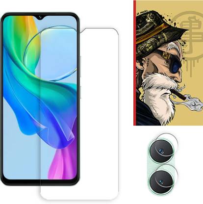 SOMTONE Edge To Edge Tempered Glass for vivo Y03 4G Tempered Glass Screen Protector | Anti-Scratch | Edge to Edge Full Coverage | 9H Hardness ( 1 FRONT SCREEN GUARD + 1 CAMERA LENS PROTECTOR + 1 FREE BACK EMBOSSED SKIN001 )