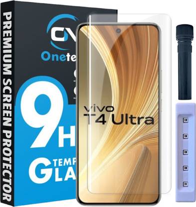 OneTech Edge To Edge Tempered Glass for Vivo T4 Ultra 5G 9H Hardness, UV Advanced HD+ Screen Protector