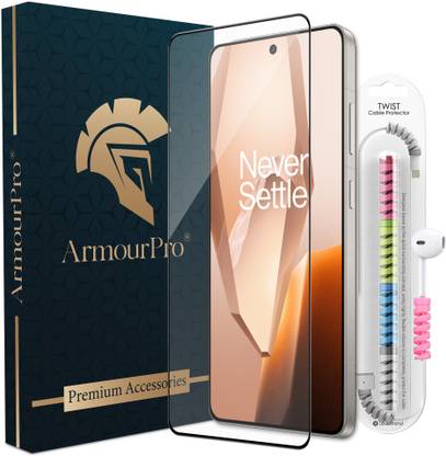 ArmourPro Edge To Edge Tempered Glass for OnePlus 13R 5G, OnePlus 13R, One Plus 13R 5G, OG Tempered Glass with Cable Protector