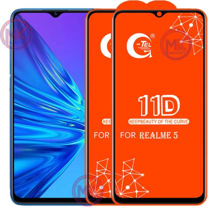 MK Mankrit Edge To Edge Tempered Glass for Realme 5