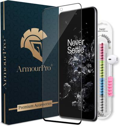 ArmourPro Edge To Edge Tempered Glass for OnePlus 10T 5G, OnePlus 10R 5G, OnePlus 10T, OnePlus 10R 5G Prime Edition, OG Tempered Glass with Cable Protector