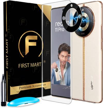 FIRST MART Edge To Edge Tempered Glass for Realme 11 Pro 5G, Realme 11 Pro, Realme 11 Pro Plus 5G, Realme 11 Pro+, Realme 11 Pro + 5G, ( 1 UV Glue Tempered Glass and 1 Camera Lens )
