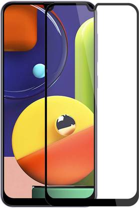 NaturalBuy Edge To Edge Tempered Glass for Samsung Galaxy A50s-[Edge to Edge Tempered Glass] - Black [9H Gorilla] [Free Cleaning Kit Included]