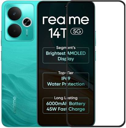 LIKEDESIGN Edge To Edge Tempered Glass for RealMe 14T 5G, realme 14T 5G