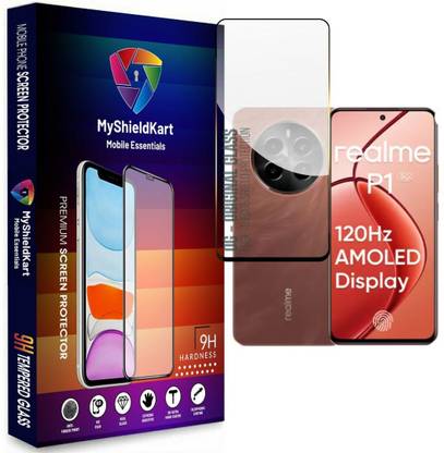 MyShieldKart Edge To Edge Tempered Glass for Realme P (6.67 Inch)**NeoShield**Millitary Grade-Anti Explosion-Tempered Glass/Full Screen Coverage-Edge to Edge/9H Hardness/With Easy Installation Kit