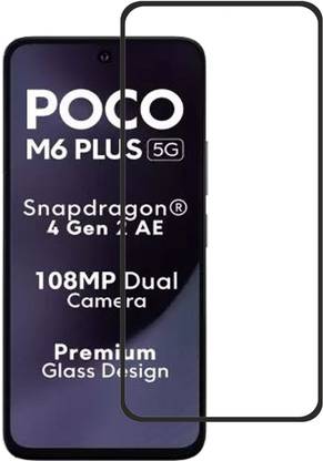 NSTAR Edge To Edge Tempered Glass for POCO M6 Plus 5G, Poco M6 Plus 5G, (BLK)