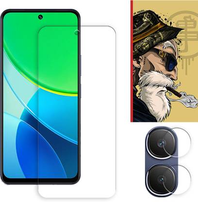 SOMTONE Edge To Edge Tempered Glass for vivo Y19s 4G Tempered Glass Screen Protector | Anti-Scratch | Edge to Edge Full Coverage | 9H Hardness ( 1 FRONT SCREEN GUARD + 1 CAMERA LENS PROTECTOR + 1 FREE BACK EMBOSSED SKIN001 )