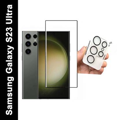 LOWCOST ASM Edge To Edge Tempered Glass for Samsung Galaxy S23 Ultra, Samsung Galaxy S23 Ultra Camera Lens Protector, Fingerprint Unlock Support