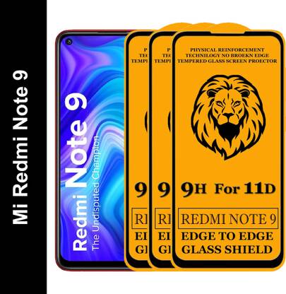 SEVEN7STAR Edge To Edge Tempered Glass for Mi Redmi Note 9