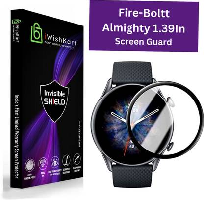 iWishKart Front and Back Screen Guard for Fire Boltt Almighty, fireboltt almighty smart watch, curved ( smartwatch not included )