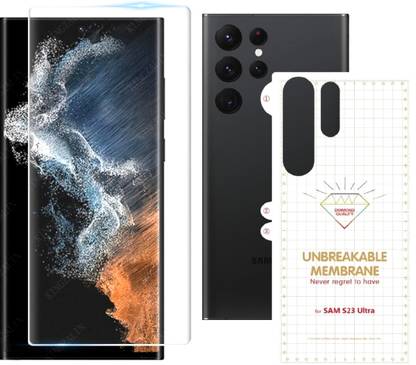 Tech Konnect Front and Back Screen Guard for Samsung Galaxy S23 Ultra, Samsung Galaxy UV Curved Front and Back Membrane Guard