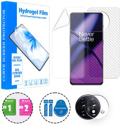 SOMTONE Front and Back Screen Guard for OnePlus 11 (1 HYDROGEL SCREEN PROTECTOR WITH 1 CARBON FIBER SKIN AND 1 CAMERA LENS PROTECTOR)