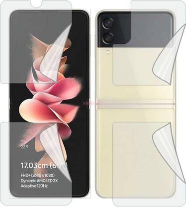 MOBART Front and Back Screen Guard for SAMSUNG GALAXY Z FLIP 3 5G (Edge To Edge TPU Covers Curved Edges)