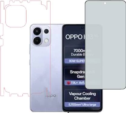 VAYUVAULT Front and Back Screen Guard for OPPO K13 5G, Privacy glass, Back Screen Guard Glossy finish, Back Screen Guard With Side