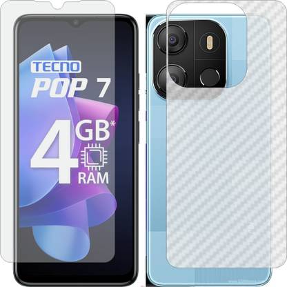 Mobling Front and Back Screen Guard for TECNO BF6 (Front 9H Hardness Matte & Carbon Fiber Skin for Back)