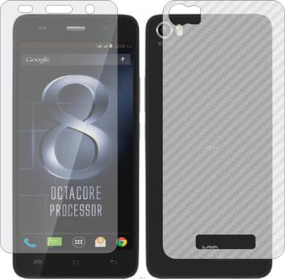 Mobling Front and Back Screen Guard for LAVA IRIS X8 (Front 9H Hardness Matte & Carbon Fiber Skin for Back)
