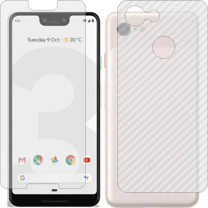 MOBART Front and Back Screen Guard for GOOGLE PIXEL 3 XL (Front Matte Finish & Back 3d Carbon Fiber)