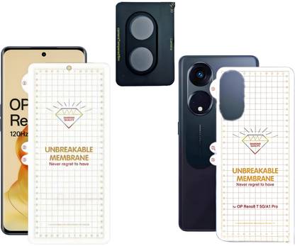 Proxel Front and Back Screen Guard for Oppo Reno 8T, Camera Lens Protector With Front Back Unbreakable Membrane For Oppo Reno 8T, OPPO Reno 8T Front Back Screen Protector With Camera Lens Protector