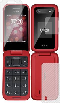 ZINGTEL Front and Back Screen Guard for NOKIA 2780 FLIP (Front Matte Finish & Back 3d Carbon Fiber)