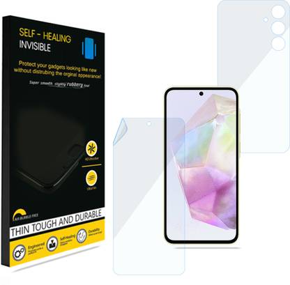 KUBERAN Front and Back Screen Guard for Samsung Galaxy A35, Invisible Screen Protector / Body Protector, Scratch Guard, With installation kit
