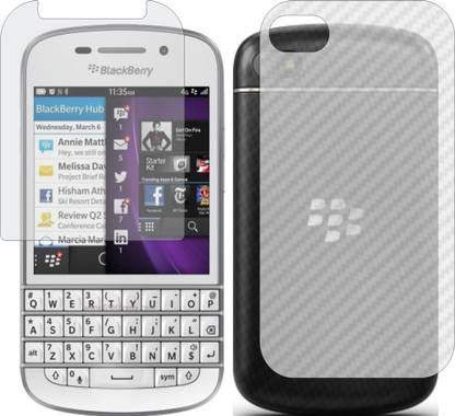 MOBART Front and Back Screen Guard for BLACKBERRY Q10 (Front Matte Finish & Back 3d Carbon Fiber)